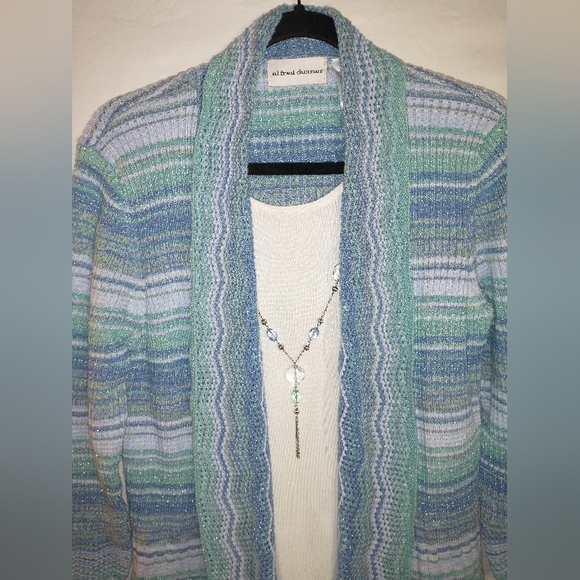 Alfred Dunner M Multi Color Knit Cardigan Sweater - Picture 3 of 7